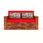Solid Sheesham Wood 2 Seater Sofa Bed for Home Living Room - Image 4