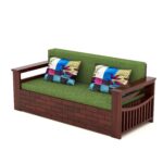 Sheesham Teak Wood 3 Seater Sofa Cums Bed for Home Sofa Cum Bed with Storage (Mahogany Finish) - Image 4
