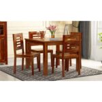 Sheesham Wood Dining Table 4 Seater Set with Chair