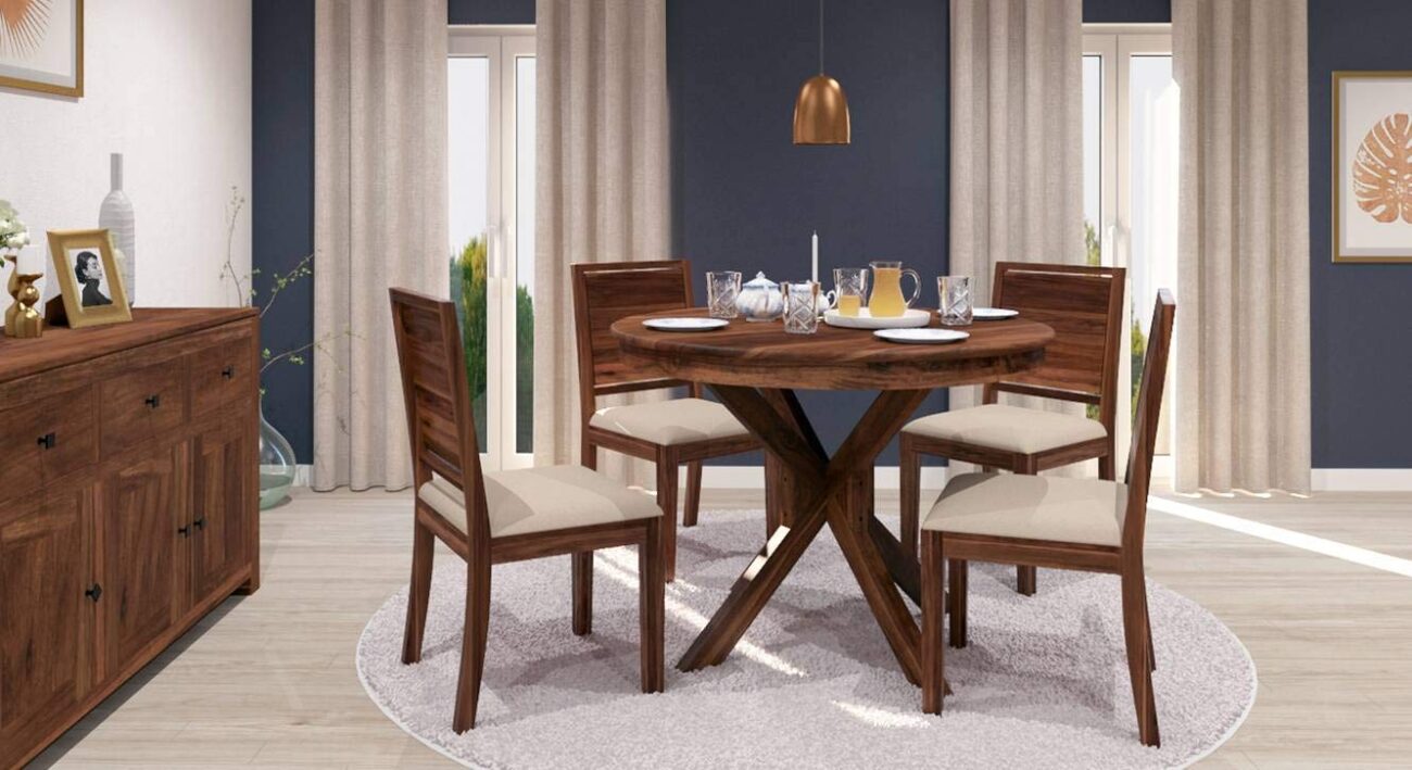 measure your room before buying furniture - round 4 seater dining table with chairs set