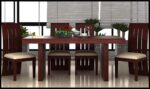 Wood Dining Table 6 Seater with Chair Set