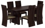 Wood Dining Table 6 Seater with Chair Set - Image 2