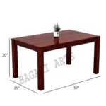 6 Seater Dining Table with Chair for Living Room Home Wooden Dining Table Set (Mahogany) - Image 3