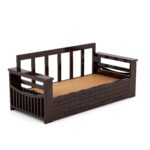 Solid Wooden Sofa Cums Bed for Living Room Home Teak Wood Sofa Cum Bed with Storage - Image 4
