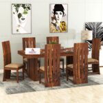 Wooden Solid Sheesham Wood 4 Seater Dining Table with Chairs