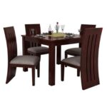 Wood Dining Table 4 Seater Set with 4 Chair - Image 2