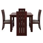 Wood Dining Table 4 Seater Set with 4 Chair - Image 3