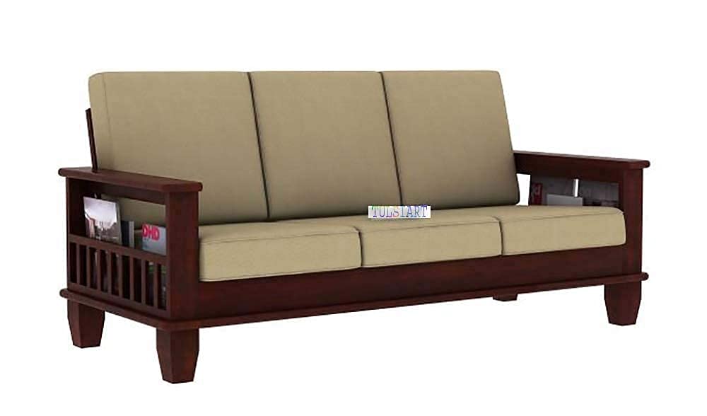 41MTYgS5oPS._SL1000_.jpg Teak Wood 3 Seater Sofa Set Living Room - Image 1
