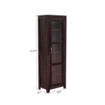 Wood Book Shelf with Glass Door, Bookshelf for Home Library, Crockery Cabinet, Kitchen Crockery Cabinet Storage, Dining Room Furniture, Books Rack,Book Stand,BookCases,Shelves, Walnut - Image 2