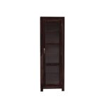 Wood Book Shelf with Glass Door, Bookshelf for Home Library, Crockery Cabinet, Kitchen Crockery Cabinet Storage, Dining Room Furniture, Books Rack,Book Stand,BookCases,Shelves, Walnut - Image 4