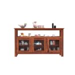 Modern Kitchen Cabinet, Premium Kitchen Furniture,1 Open Shelves & 3 Door Multi-Function, Dust-Proof, Cabinet Visible Doors with Drawer Utensil Holder, For Crokery & Decor For Kitchen & LivingRoom - Image 3