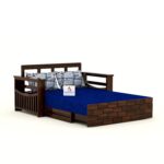 Solid Sheesham Wood 2 Seater Sofa Cums Bed for Home Living Room - Image 3