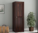 Wooden Single Door Wardrobe for Bedroom | Wooden One Door Almirah for Home | Cupboard Organiser | Clothes Organizer | Sheesham Solid Wood | Walnut