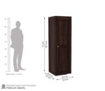 Wooden Single Door Wardrobe for Bedroom | Wooden One Door Almirah for Home | Cupboard Organiser | Clothes Organizer | Sheesham Solid Wood | Walnut - Image 2