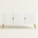Wooden Sideboard Cabinet for Living Room | Side Board Crockery Cabinet with 3 Doors Storage for Dining, Drawing and Home Office | HDMR Premium Wood & Iron | Warm White - Image 2