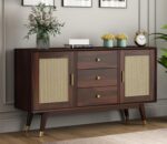 GCA1 WOODZONE Wooden Sideboard Cabinet for Living Room | Walnut Finish