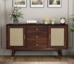 GCA1 WOODZONE Wooden Sideboard Cabinet for Living Room | Walnut Finish - Image 4