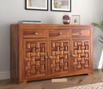 GCA1 WOODZONE Solid Sheesham Wood Sideboard | Honey Finish