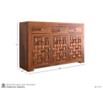 GCA1 WOODZONE Solid Sheesham Wood Sideboard | Honey Finish - Image 2