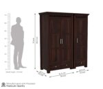 Solid Sheesham Wood Wooden 3 Door Wardrobe for Bedroom | Walnut Finish - Image 2