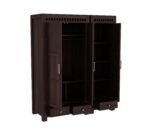 Solid Sheesham Wood Wooden 3 Door Wardrobe for Bedroom | Walnut Finish - Image 4