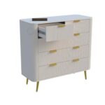 GCA WOODZONE Wooden Chest of Drawer | Warm White - Image 3