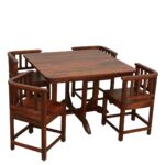 Sheesham Wood 4 Seater Dining Table Set | Honey Oak Finish - Image 2