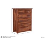 Wooden Chest of Drawers | Console Cabinet for Bedroom, Living & Drawing Room | Multipurpose Storage Dresser with 6 Drawers | Sideboard Cabinet | Solid Wood Sheesham | Honey - Image 2