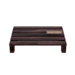 WOODTREND Solid Sheesham Wooden Footrest  (Walnut Finish) - Image 2
