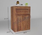 WOODTREND Solid Sheesham Wood Inverter Battery Cabinet | Battery Trolley - Image 4