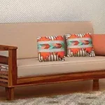 WOODTREND Solid Sheesham Wood Sofa Cum Bed for Living Room