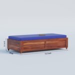 WOODTREND Solid Sheesham Wood Diwan Bed with Storage | 3 Seater - Image 4
