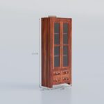Solid Sheesham Book Shelf with Glass Door for Home & Library (Natural Finish) - Image 5