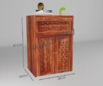 WOODTREND Solid Sheesham Wood Inverter Battery Cabinet | Honey Finish - Image 4