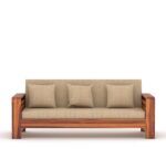 Solid Sheesham Wooden 3 Seater Sofa Set for Living Room (Natural Finish) - Image 3