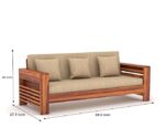 Solid Sheesham Wooden 3 Seater Sofa Set for Living Room (Natural Finish) - Image 4