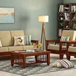 Home Furniture Wood Sofa Set 5 Seater Living Room || Wood Sofa Set || Without Pillow || Sofa Set 5 Seater || Five Seater Sofa Set || Office Furniture Sofa Set || 3+1+1, Honey Finish