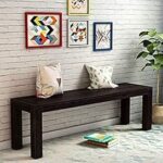Solid Wooden Sheesham Wood Bench for Sitting | Balcony Garden and OutdoorBench | Walnut Finish