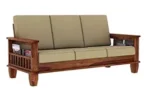 3 seater wooden sofa set for Indian living rooms