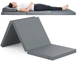 31rrI6obqyL._SX300_SY300_QL70_FMwebp_.webp FOVERA Back Pain Relief Foldable Mattress (Single Bed), Premium High Resilience Foam Folding Mattress for Floor Sleeping, Guest & Travel Bed | Portable, Compact & Easy to Store (75 x 28 x 2.5 Inch) - Image 1