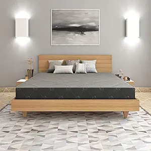51Q0boF9HlL._SY300_SX300_QL70_FMwebp_.webp Sleepsutraa Mattress, 4-Inch Reversible Dual Comfort, King Bed Size, High Density HD Foam - Supra, Grey, 72 X 72 X 4 or 6x6 feet - Image 1