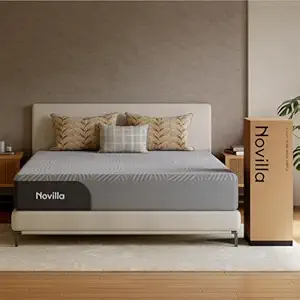 417ykxpntuL._SY300_SX300_QL70_FMwebp_.webp Novilla SpineTek 7-Zone Ortho Mattress (King, 78 x 72 x 8) - Gel Memory Foam for Cooling Comfort, Targeted Pressure Relief for Back Pain, Breathable Washable Cover, 10 Year Warranty - Image 1