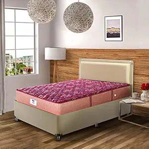 51uam3416pL._SY300_SX300_QL70_FMwebp_.webp peps Springkoil Cozy 6 Inch Orthopedic Bonnell Spring Mattress for Back Support, Medium Firm, Single Size (72X30 Inch), Maroon, 7 Year Warranty - Image 1
