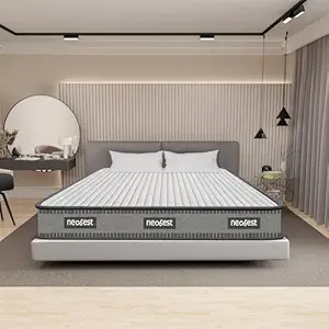 514jKymbinL._SY300_SX300_QL70_FMwebp_.webp NEOBEST | NEODTE72484 | Orthopedic - Dual Foam 3 Layers Hypoallergenic & Breathable Fabric | Tape Edge 4 inch Double High Resilience (HR) Foam Mattress (72X48X04 Inches) | Grey & White - Image 1