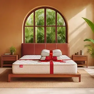 51cZmYOIagL._SY300_SX300_QL70_FMwebp_.webp Kurl-On Ortho Plus Natural Latex Mattress with 2 Free Ortho Cervical Pillow | Cervical Pillow | Egg Tray Profiling | Soft Foam Quilting | Back Support & Pressure Relief | 78x72x8 | 10 Yr Warranty - Image 1