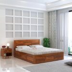 Sheesham Wood King Size Bed with hydraulic storage