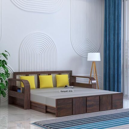 Sofa Cum Bed Wooden with Storage by Ganpati Arts