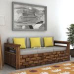 Premium Sheesham Wood 3 Seater Sofa for Living Room Home