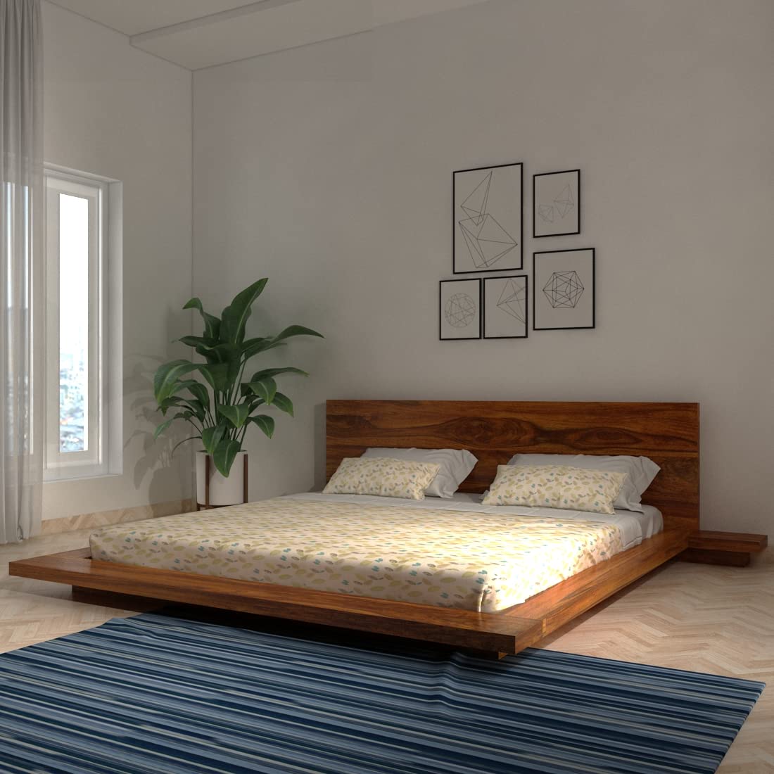 Sheesham Wood King Size Bed by Ganpati Arts