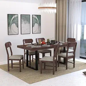 Ganpati Arts Solid Sheesham Wood 6 Seater Dining Table Set